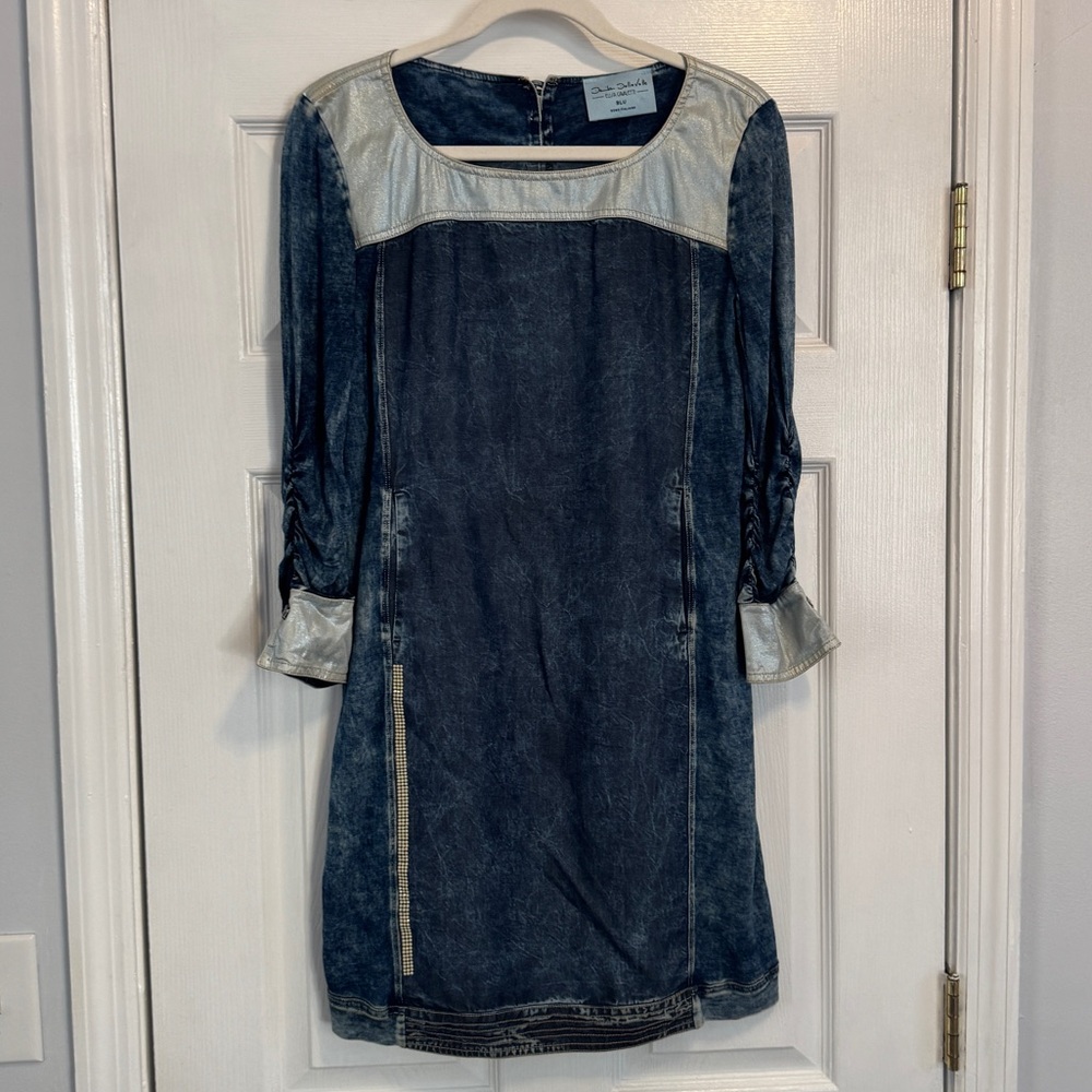 Elisa Cavaletti By Daniela Dallavalle BLU Faux Denim Dress Size XS Italy